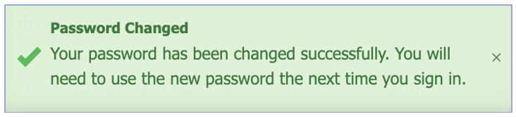 password change success