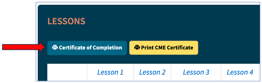 Certificate of completion button