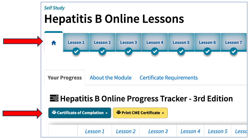 Home tab progress tracker